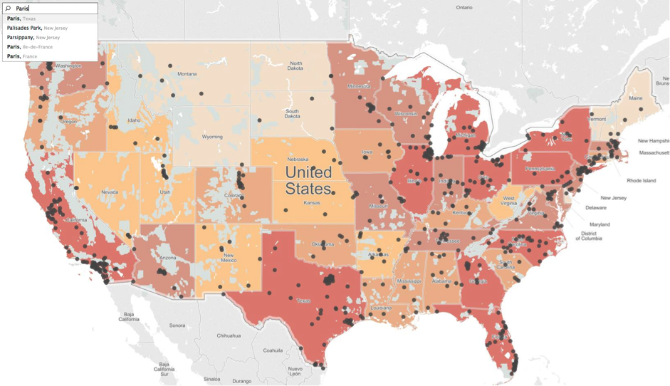 Cinco novedades de Tableau 9: búsqueda geográfica