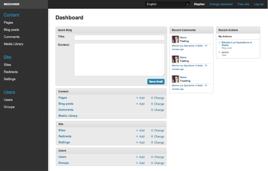 CMS based on Django: examples and features